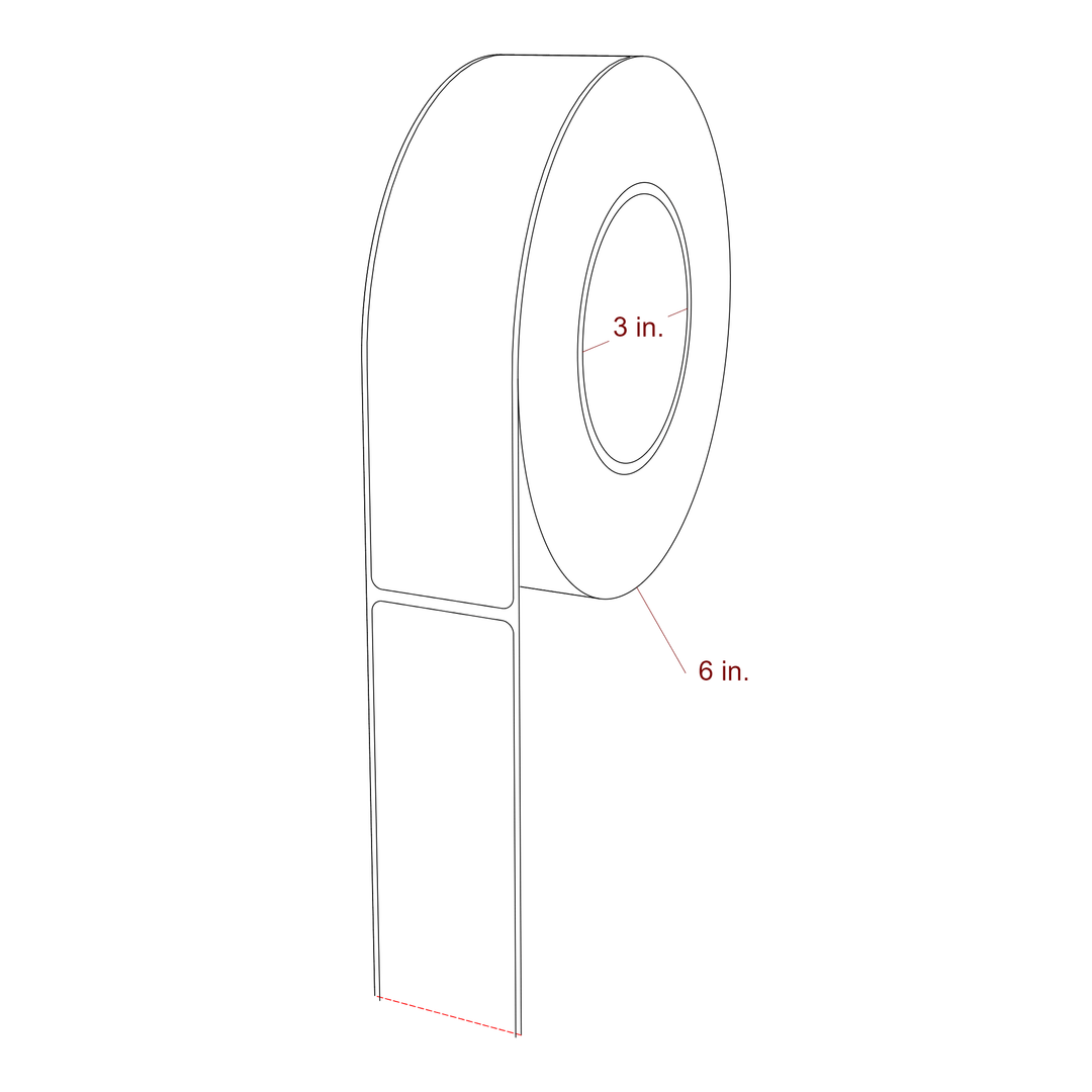 1.625" x 7" Rectangle Roll for Epson ColorWorks & Primera Printers; 1.625" x 7" Rectangle Label Diagram