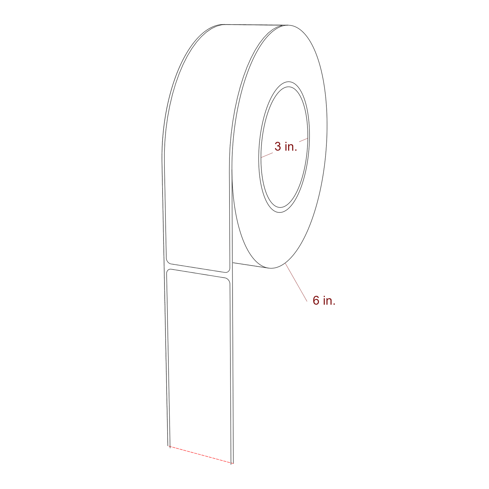 1.625" x 7" Rectangle Roll for Epson ColorWorks & Primera Printers; 1.625" x 7" Rectangle Label Diagram