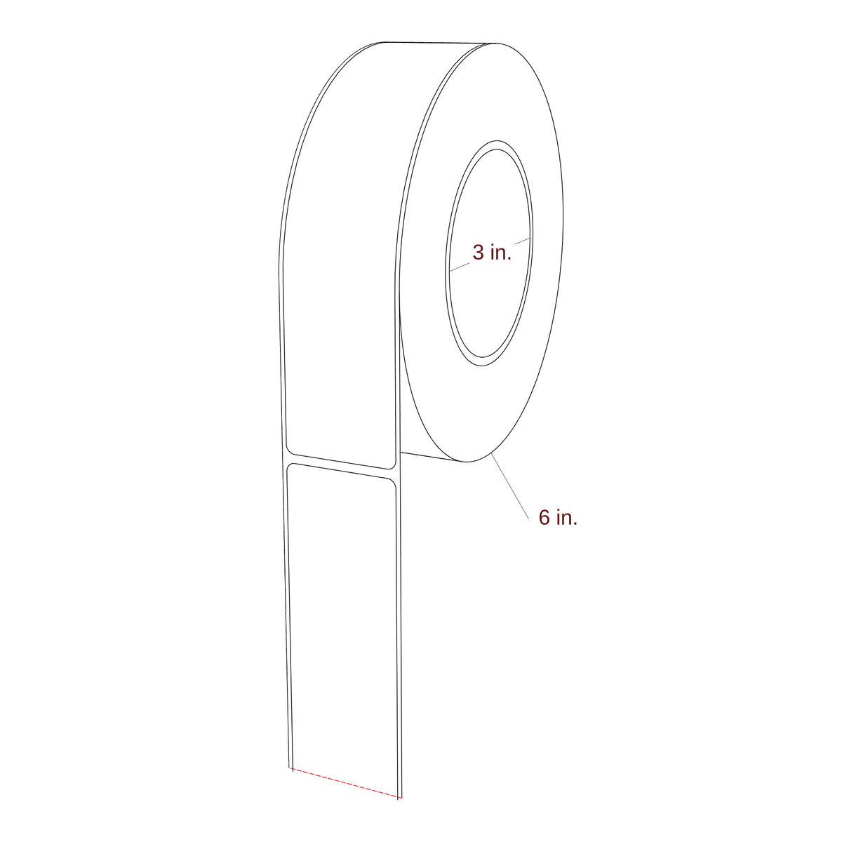 1.625" x 7" Rectangle Roll for Epson ColorWorks & Primera Printers; 1.625" x 7" Rectangle Label Diagram