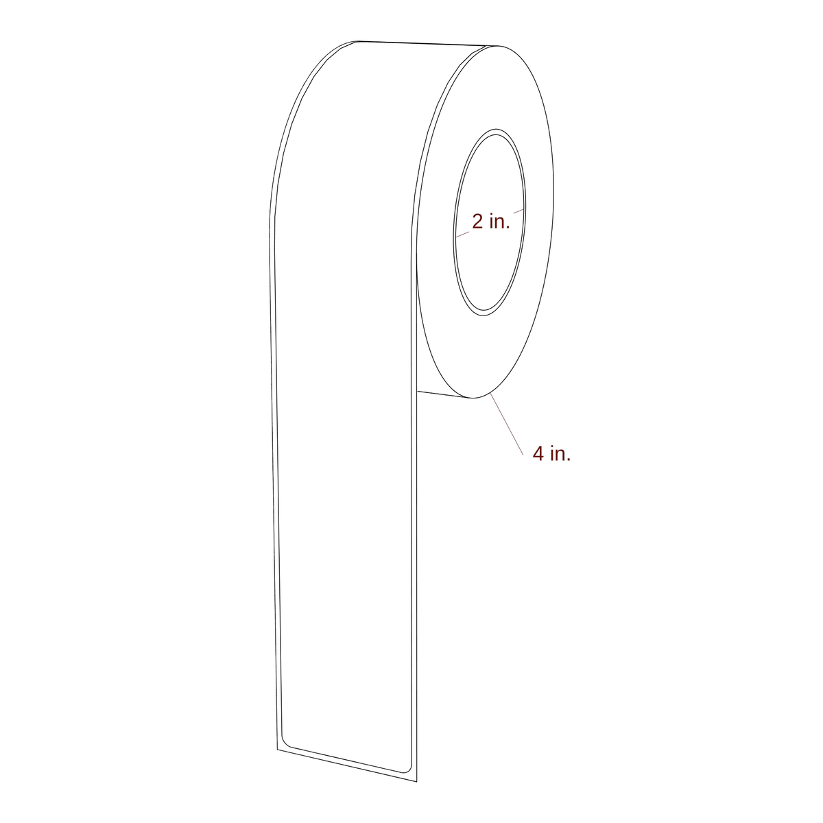1.625" x 9" Rectangle Roll for Epson ColorWorks & Primera Printers; 1.625" x 9" Rectangle Label Diagram