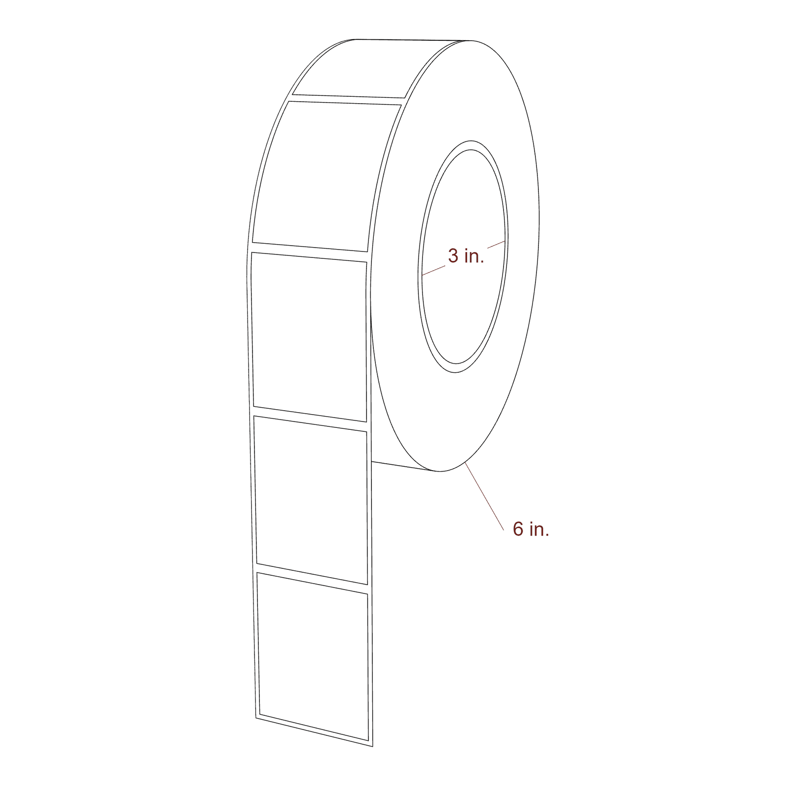 1.62" x 2" Rectangle Roll for Epson ColorWorks & Primera Printers; 1.62" x 2" Rectangle Label Diagram