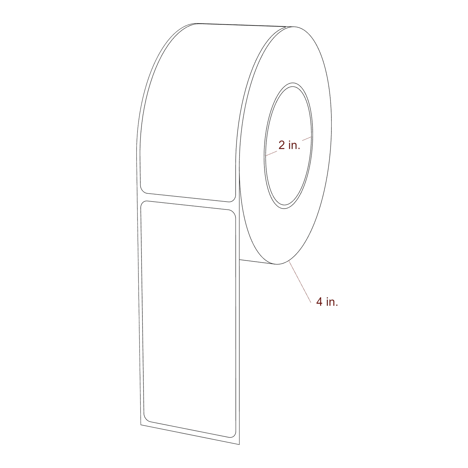 1.6875" x 3.75" Rectangle Roll for Epson ColorWorks & Primera Printers; 1.6875" x 3.75" Rectangle Label Diagram
