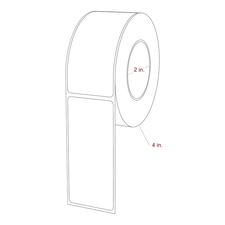 1.6875" x 3.75" Rectangle Roll for Epson ColorWorks & Primera Printers; 1.6875" x 3.75" Rectangle Label Diagram