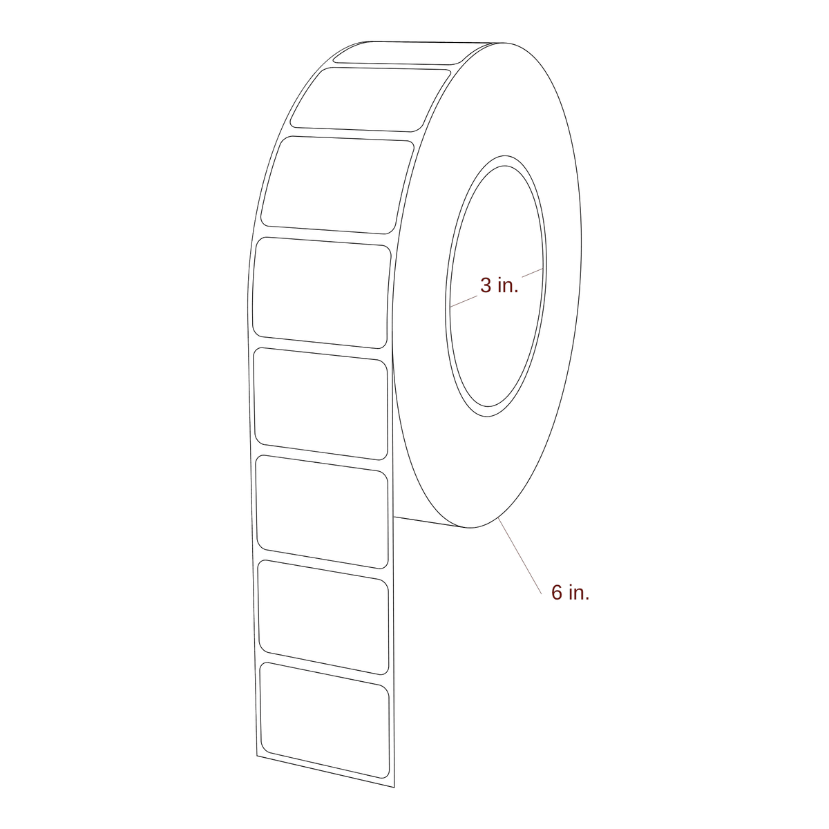 1.688" x 1.125" Rectangle Roll for Epson ColorWorks & Primera Printers; 1.688" x 1.125" Rectangle Label Diagram