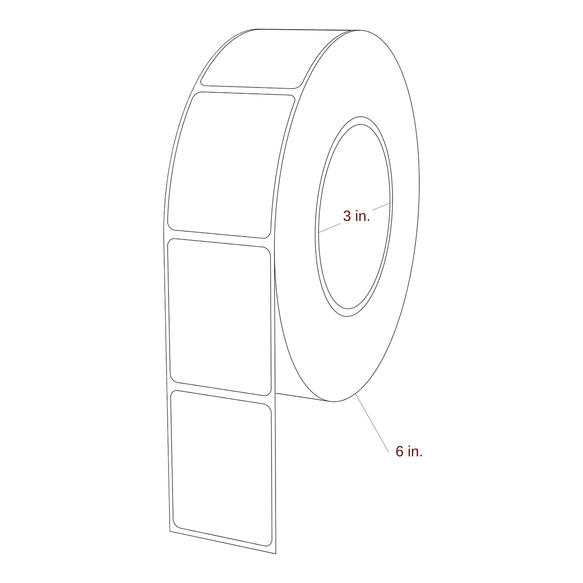 1.688" x 2.1875" Rectangle Roll for Epson ColorWorks & Primera Printers; 1.688" x 2.1875" Rectangle Label Diagram