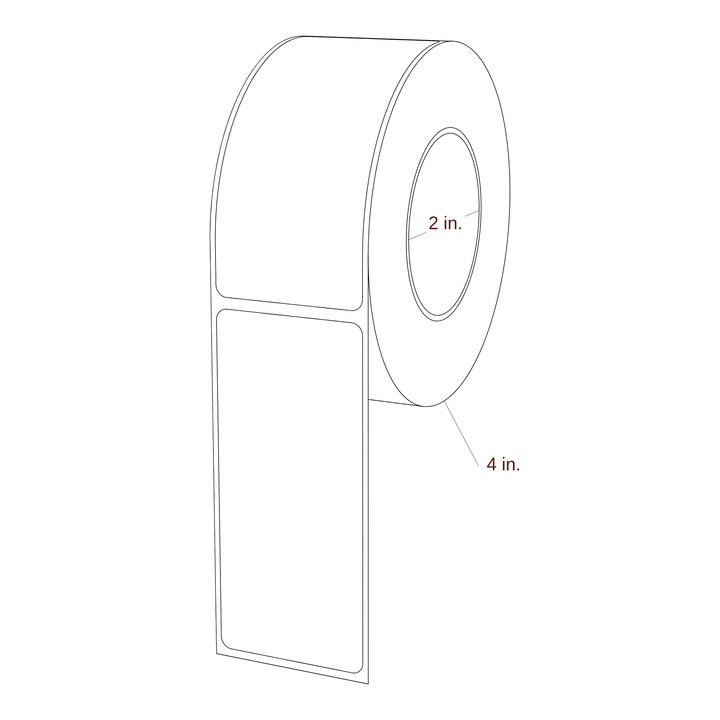 1.688" x 3.75" Rectangle Roll for Epson ColorWorks & Primera Printers; 1.688" x 3.75" Rectangle Label Diagram