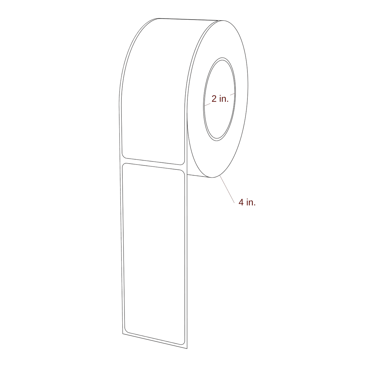 1.688" x 4.4375" Rectangle Roll for Epson ColorWorks & Primera Printers; 1.688" x 4.4375" Rectangle Label Diagram