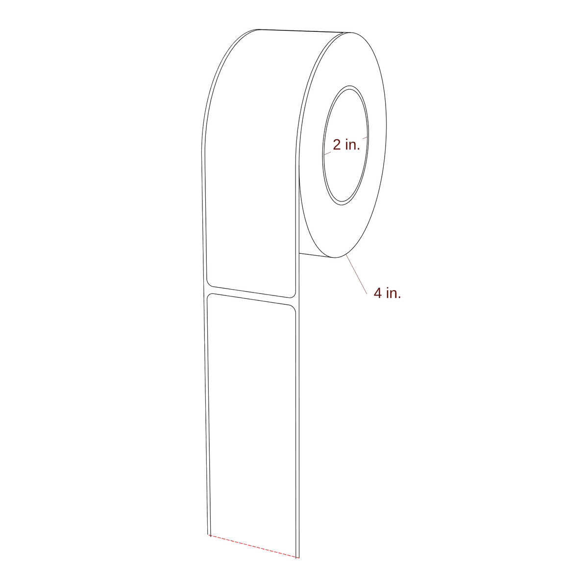 1.688" x 5.4375" Rectangle Roll for Epson ColorWorks & Primera Printers; 1.688" x 5.4375" Rectangle Label Diagram