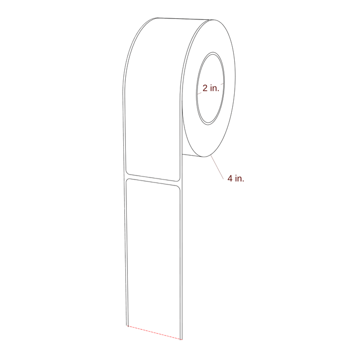 1.688" x 5.4375" Rectangle Roll for Epson ColorWorks & Primera Printers; 1.688" x 5.4375" Rectangle Label Diagram