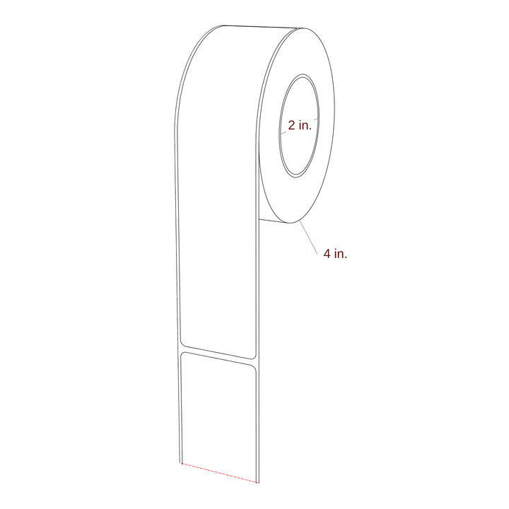 1.688" x 7.5" Rectangle Roll for Epson ColorWorks & Primera Printers; 1.688" x 7.5" Rectangle Label Diagram