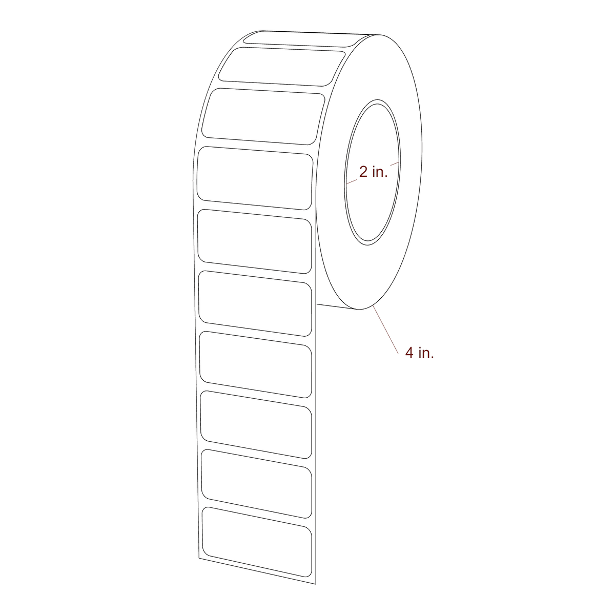 1.75" x 0.75" Rectangle Roll for Epson ColorWorks & Primera Printers; 1.75" x 0.75" Rectangle Label Diagram