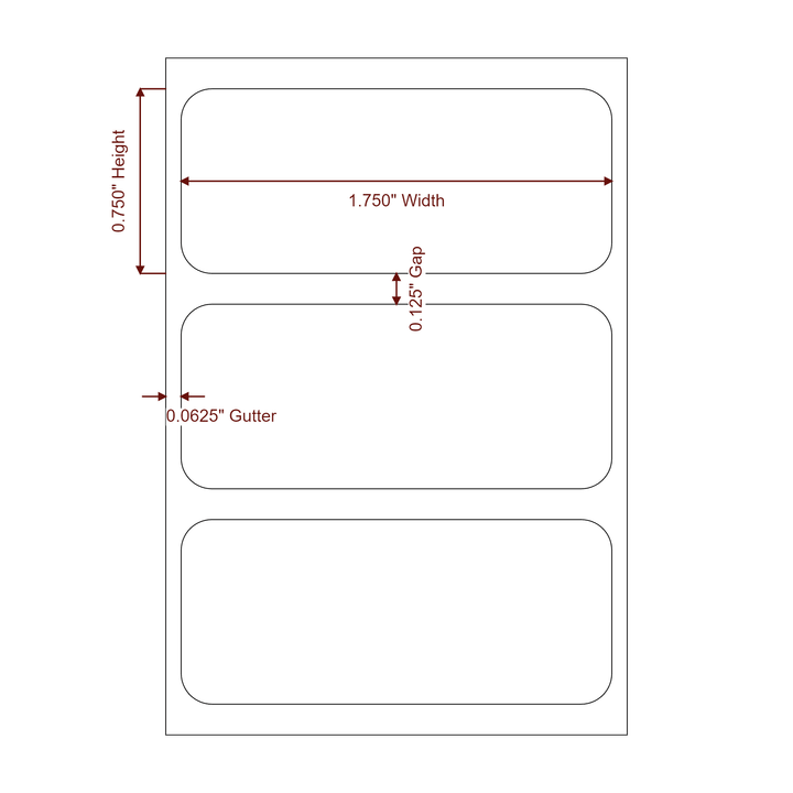 1.75" x 0.75" Rectangle Roll for Epson ColorWorks & Primera Printers; 1.75" x 0.75" Rectangle Label Diagram