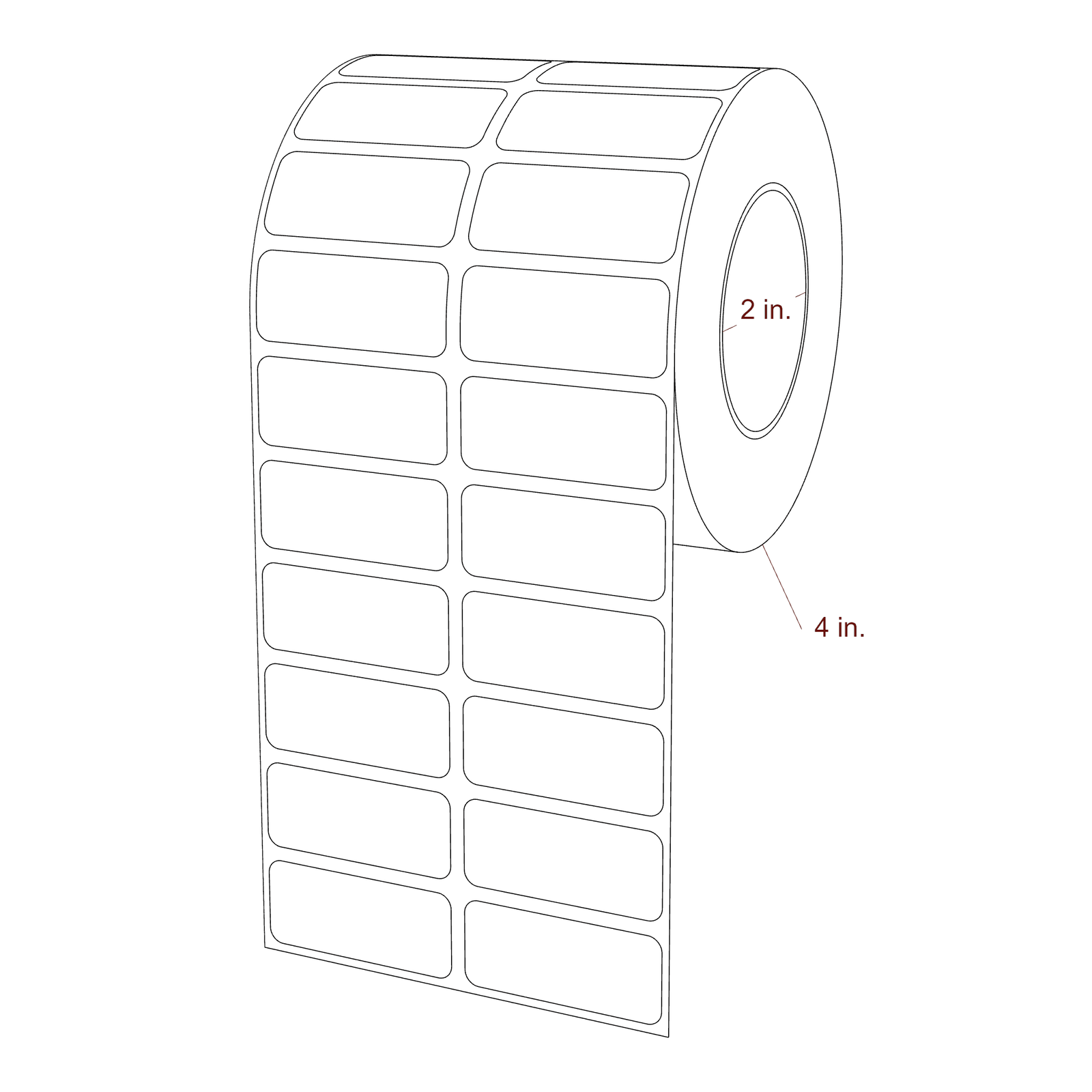 1.75" x 0.75" Rectangle Roll for Epson ColorWorks & Primera Printers; 1.75" x 0.75" Rectangle Label Diagram
