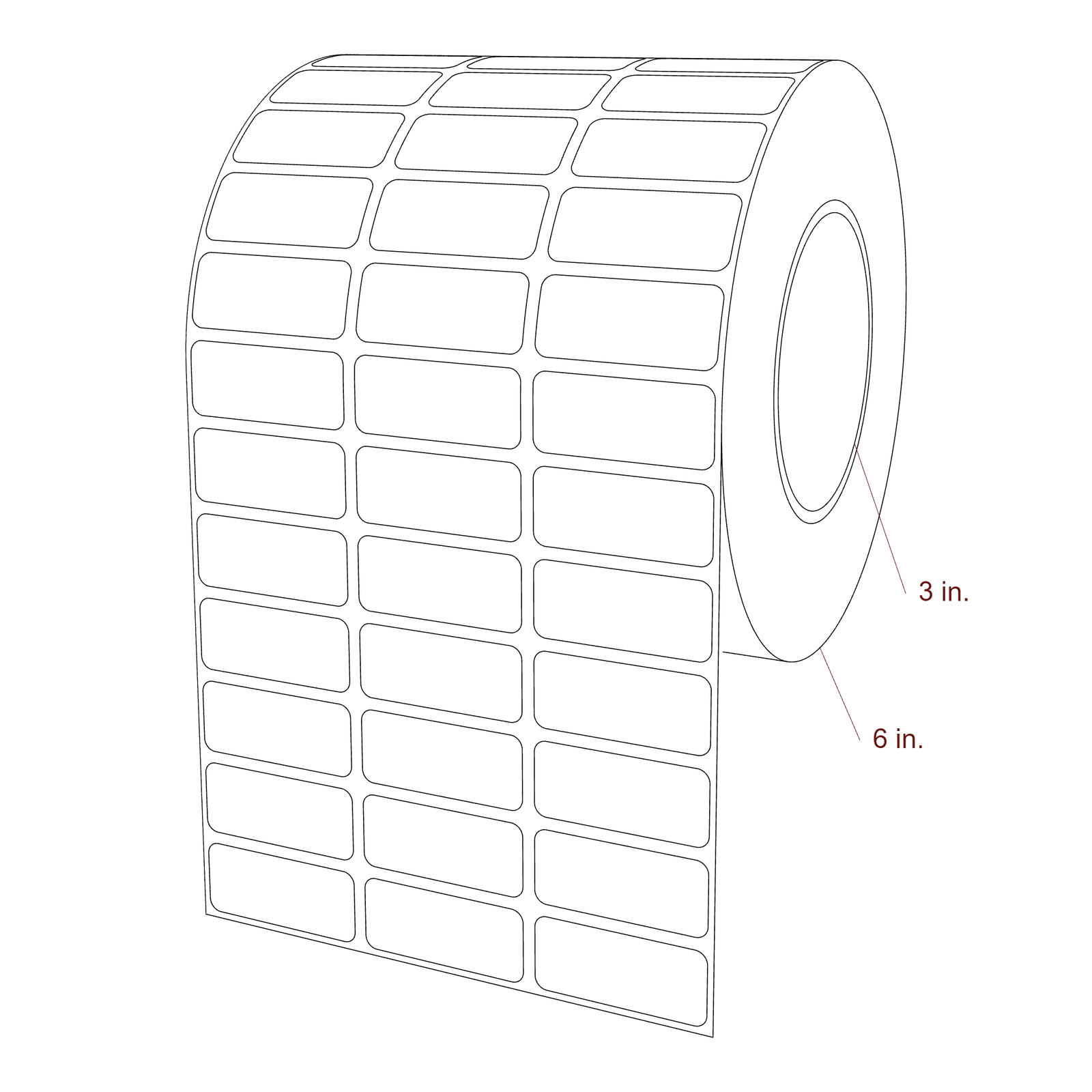 1.75" x 0.75" Rectangle Roll for Epson ColorWorks & Primera Printers; 1.75" x 0.75" Rectangle Label Diagram