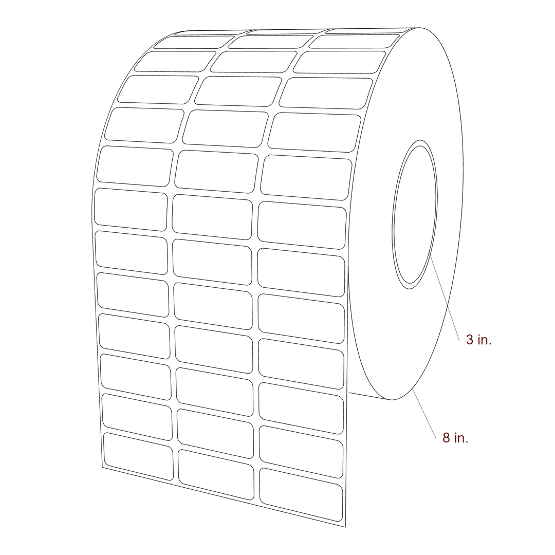 1.75" x 0.75" Inkjet Label Rolls | 3-Up | Fits Epson ColorWorks & Primera