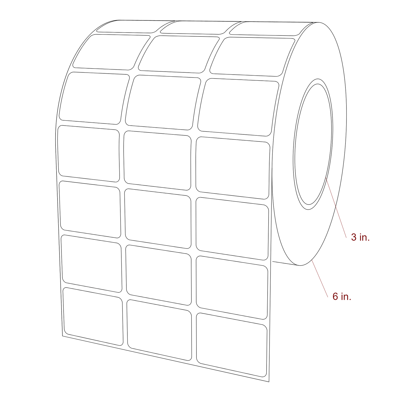1.75" x 1.25" Rectangle Roll for Epson ColorWorks & Primera Printers; 1.75" x 1.25" Rectangle Label Diagram