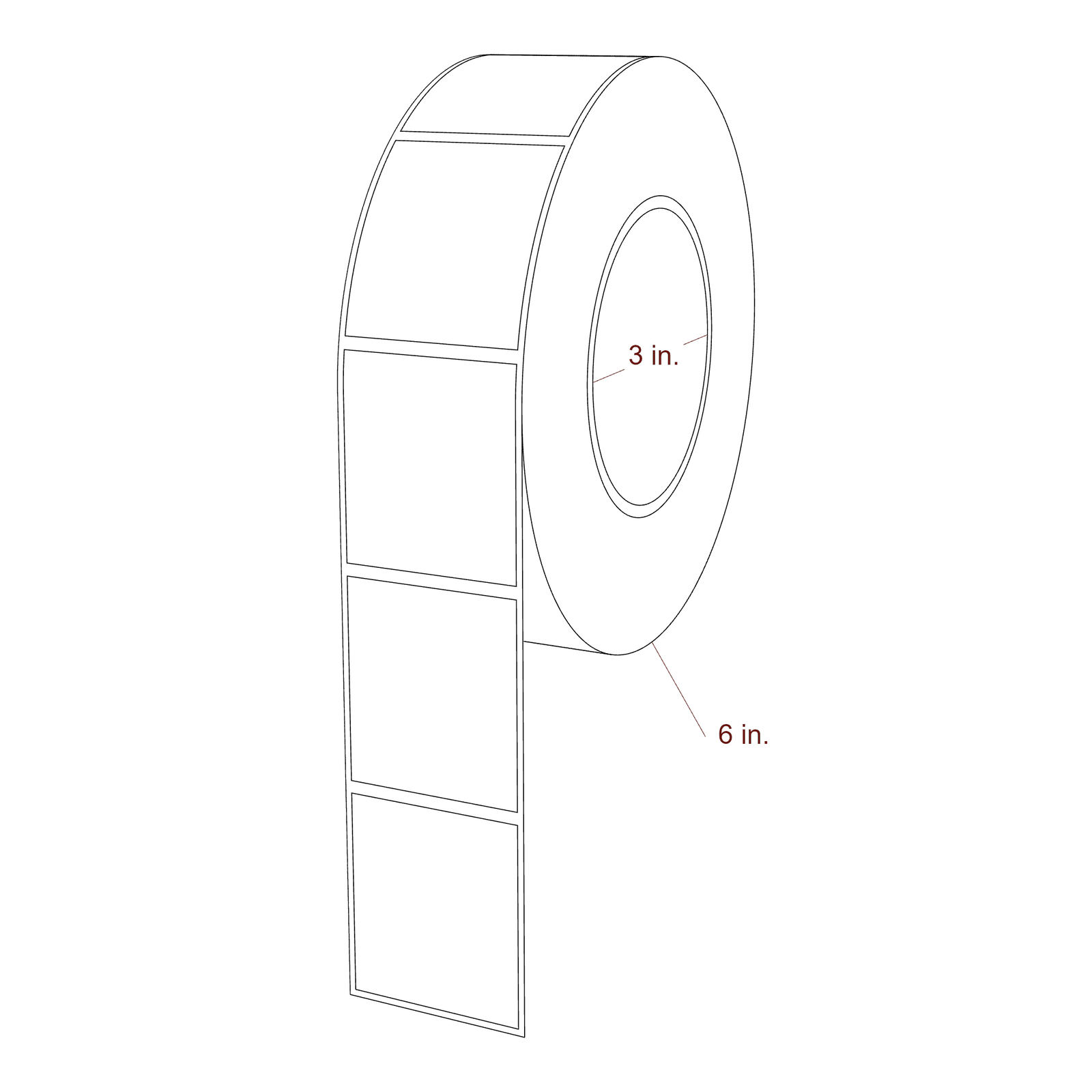 1.75" x 2" Rectangle Roll for Epson ColorWorks & Primera Printers; 1.75" x 2" Rectangle Label Diagram