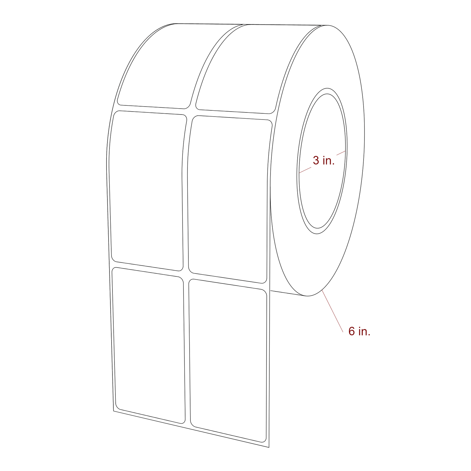 1.75" x 3.25" Rectangle Roll for Epson ColorWorks & Primera Printers; 1.75" x 3.25" Rectangle Label Diagram