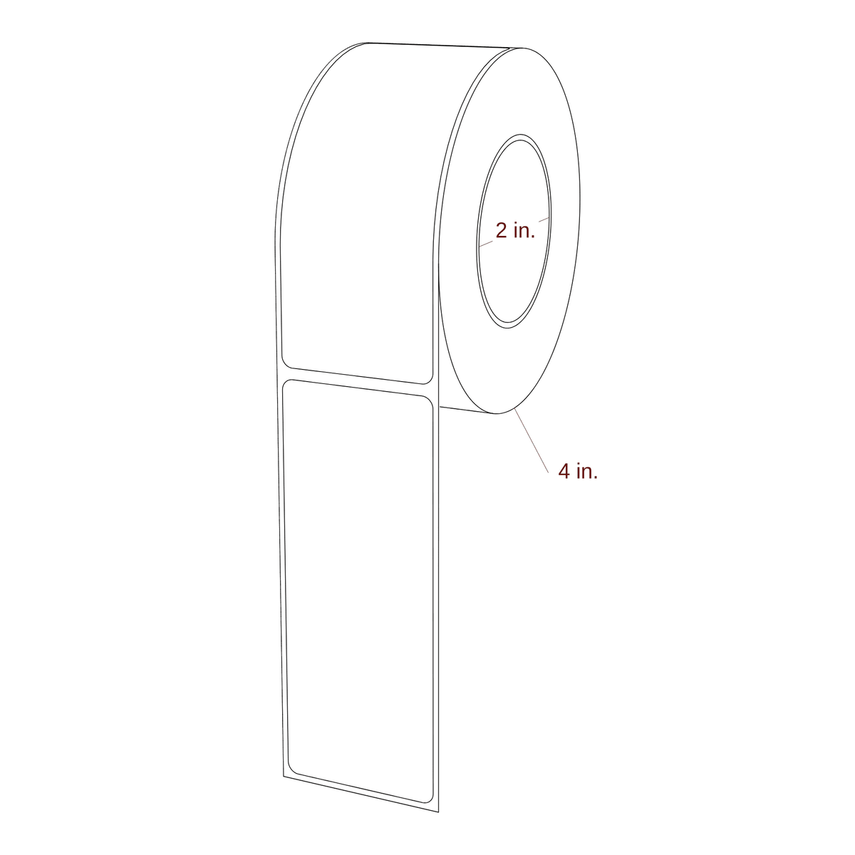1.75" x 4.4375" Rectangle Roll for Epson ColorWorks & Primera Printers; 1.75" x 4.4375" Rectangle Label Diagram