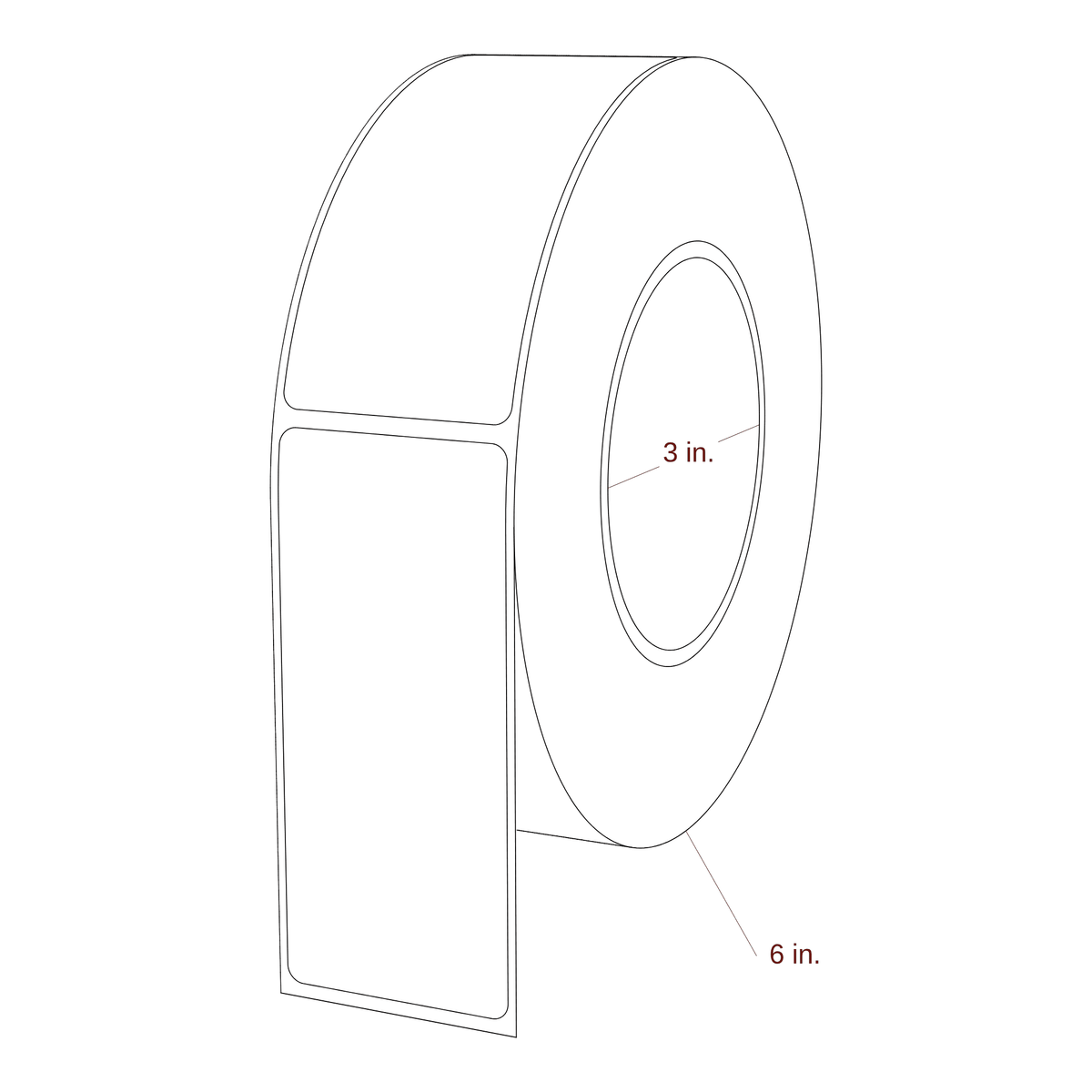 1.75" x 4" Rectangle Roll for Epson ColorWorks & Primera Printers; 1.75" x 4" Rectangle Label Diagram