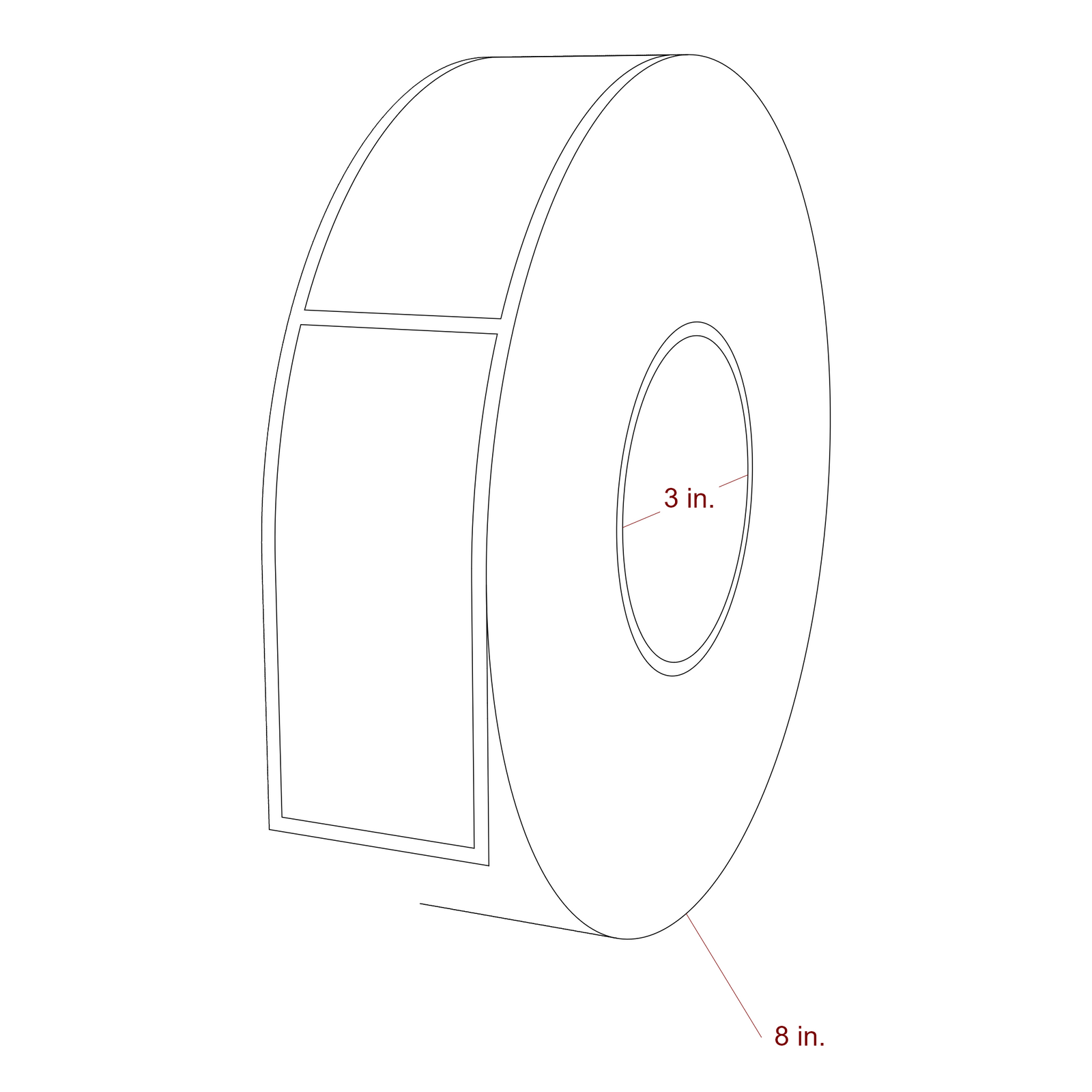 1.75" x 4" Rectangle Roll for Epson ColorWorks Printers; 1.75" x 4" Rectangle Label Diagram