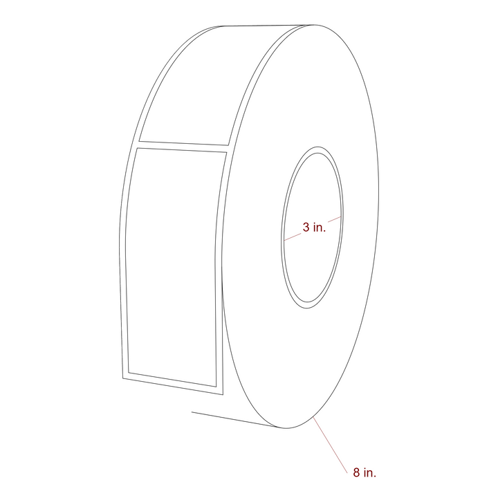 1.75" x 4" Rectangle Roll for Epson ColorWorks Printers; 1.75" x 4" Rectangle Label Diagram