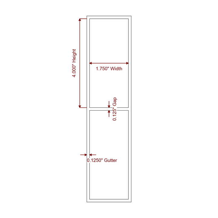 1.75" x 4" Rectangle Roll for Epson ColorWorks Printers; 1.75" x 4" Rectangle Label Diagram