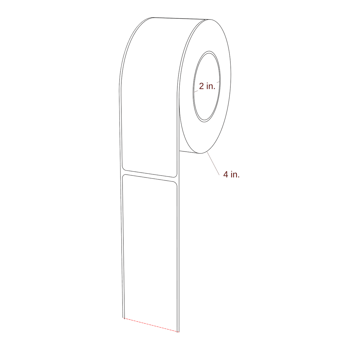 1.75" x 5.4375" Rectangle Roll for Epson ColorWorks & Primera Printers; 1.75" x 5.4375" Rectangle Label Diagram