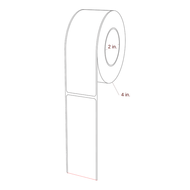 1.75" x 5.4375" Rectangle Roll for Epson ColorWorks & Primera Printers; 1.75" x 5.4375" Rectangle Label Diagram