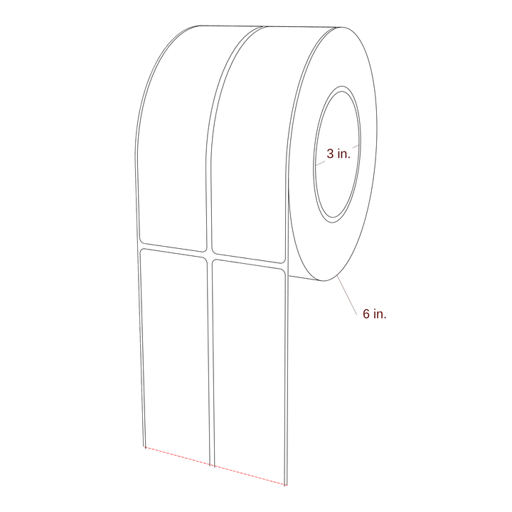 1.75" x 6.5" Rectangle Roll for Epson ColorWorks & Primera Printers; 1.75" x 6.5" Rectangle Label Diagram