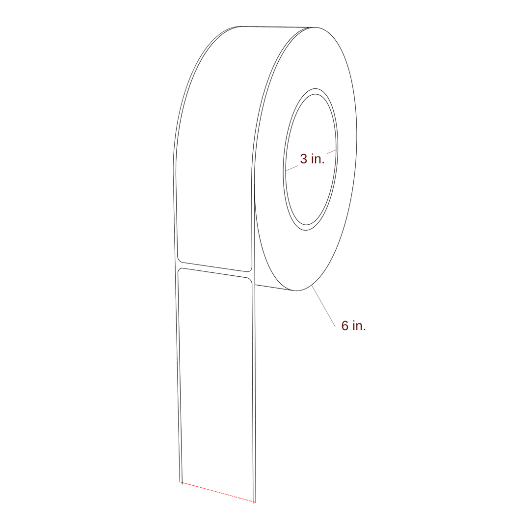 1.75" x 6.5" Rectangle Roll for Epson ColorWorks & Primera Printers; 1.75" x 6.5" Rectangle Label Diagram