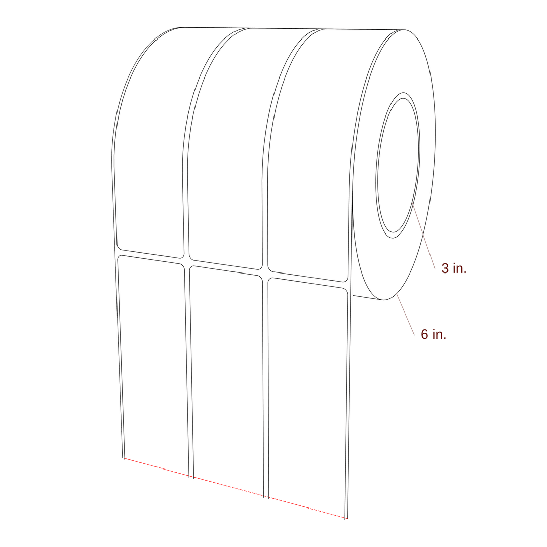 1.75" x 6.5" Rectangle Roll for Epson ColorWorks & Primera Printers; 1.75" x 6.5" Rectangle Label Diagram