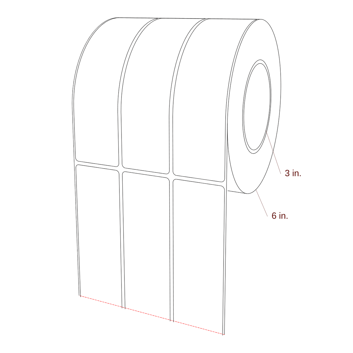 1.75" x 6.5" Rectangle Roll for Epson ColorWorks & Primera Printers; 1.75" x 6.5" Rectangle Label Diagram