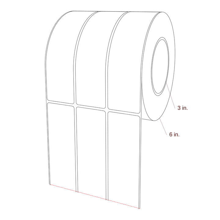 1.75" x 6.5" Rectangle Roll for Epson ColorWorks & Primera Printers; 1.75" x 6.5" Rectangle Label Diagram