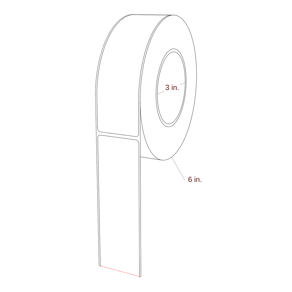 1.75" x 6" Rectangle Roll for Epson ColorWorks & Primera Printers; 1.75" x 6" Rectangle Label Diagram