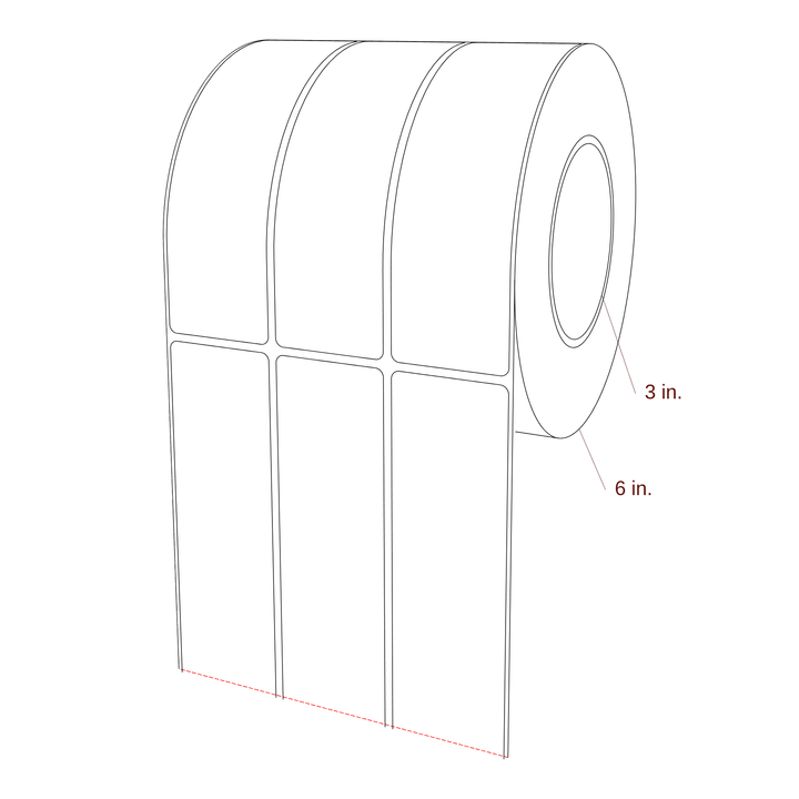 1.75" x 6" Rectangle Roll for Epson ColorWorks & Primera Printers; 1.75" x 6" Rectangle Label Diagram