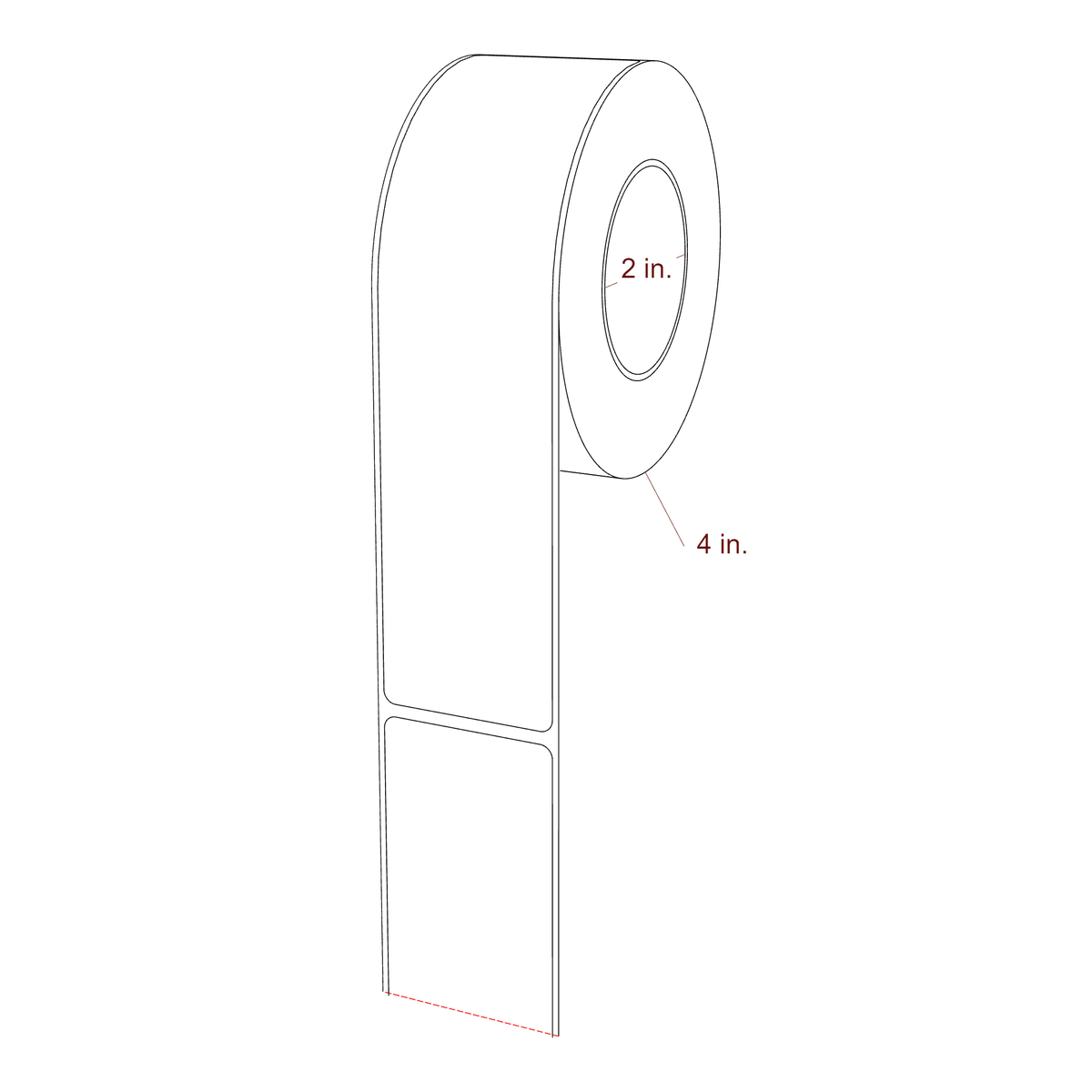 1.75" x 7.125" Rectangle Roll for Epson ColorWorks & Primera Printers; 1.75" x 7.125" Rectangle Label Diagram