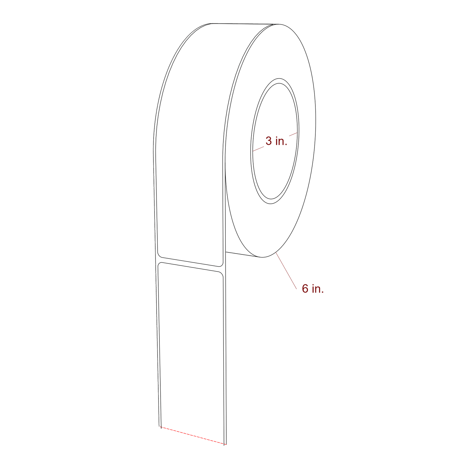 1.75" x 7.125" Rectangle Roll for Epson ColorWorks & Primera Printers; 1.75" x 7.125" Rectangle Label Diagram
