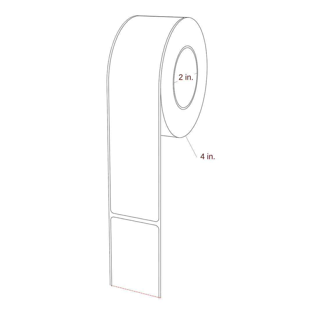 1.75" x 7.5" Rectangle Roll for Epson ColorWorks & Primera Printers; 1.75" x 7.5" Rectangle Label Diagram