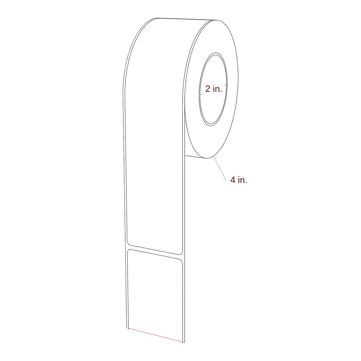 1.75" x 7.5" Rectangle Roll for Epson ColorWorks & Primera Printers; 1.75" x 7.5" Rectangle Label Diagram