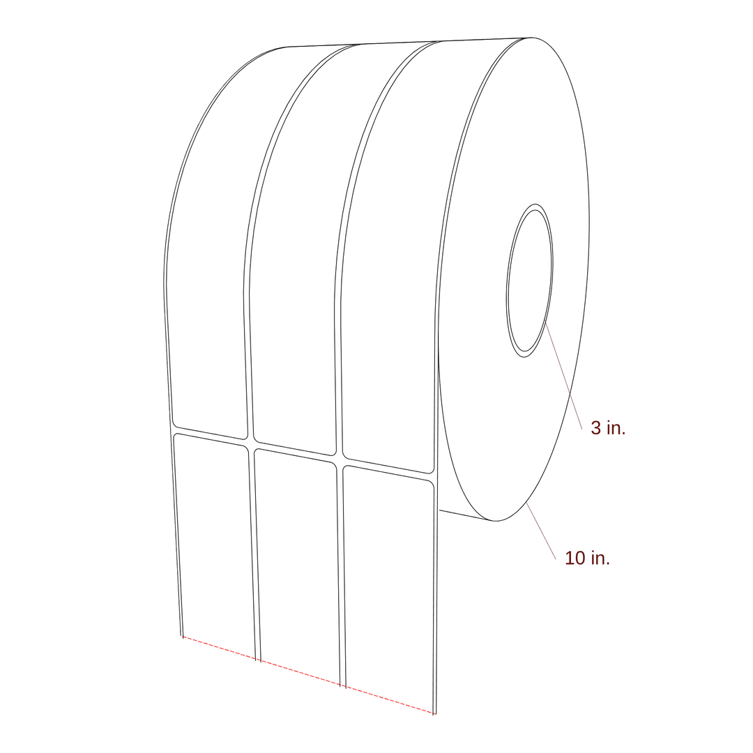 1.75" x 9.75" Inkjet Label Rolls | 3-Up | Fits Epson ColorWorks & Primera