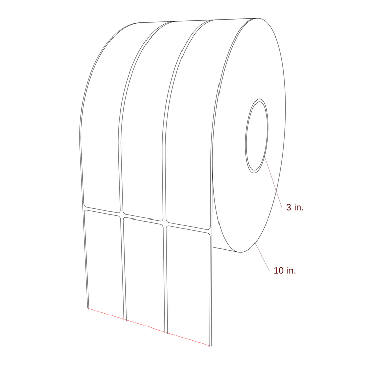 1.75" x 9.75" Inkjet Label Rolls | 3-Up | Fits Epson ColorWorks & Primera