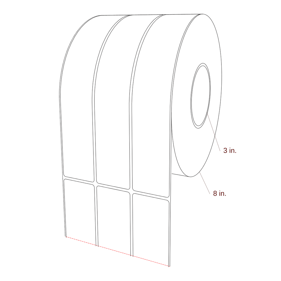 1.75" x 9.75" Inkjet Label Rolls | 3-Up | Fits Epson ColorWorks & Primera