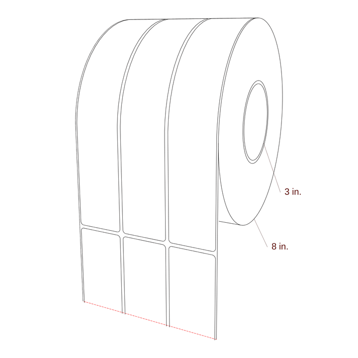 1.75" x 9.75" Inkjet Label Rolls | 3-Up | Fits Epson ColorWorks & Primera