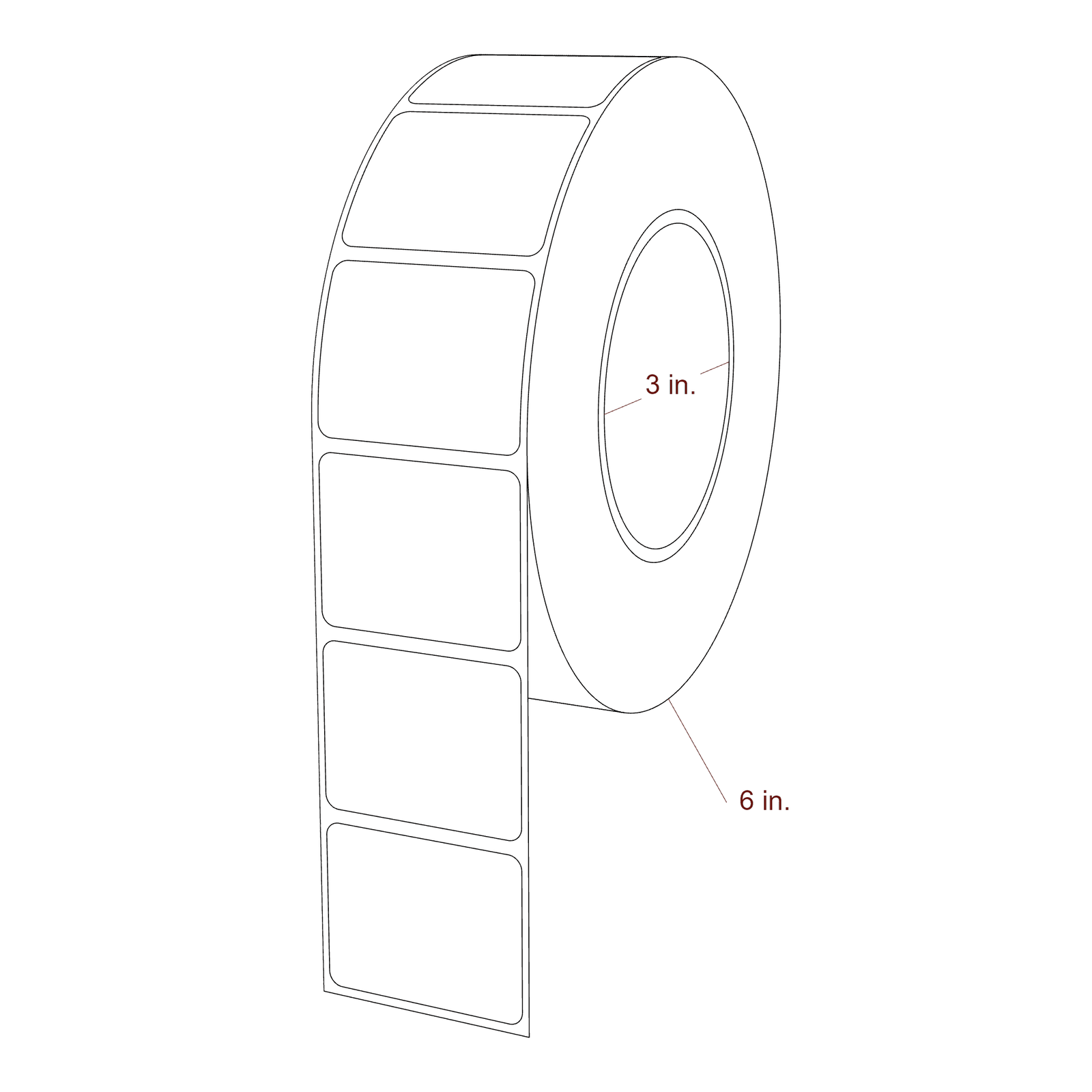 1.875" x 1.5" Rectangle Roll for Epson ColorWorks & Primera Printers; 1.875" x 1.5" Rectangle Label Diagram
