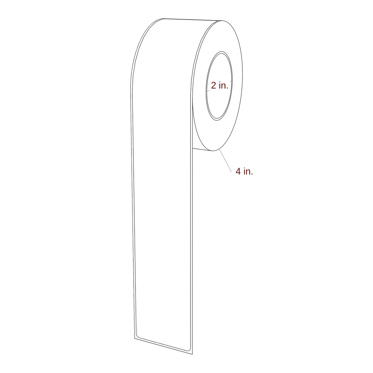 1.875" x 11" Rectangle Roll for Epson ColorWorks & Primera Printers; 1.875" x 11" Rectangle Label Diagram