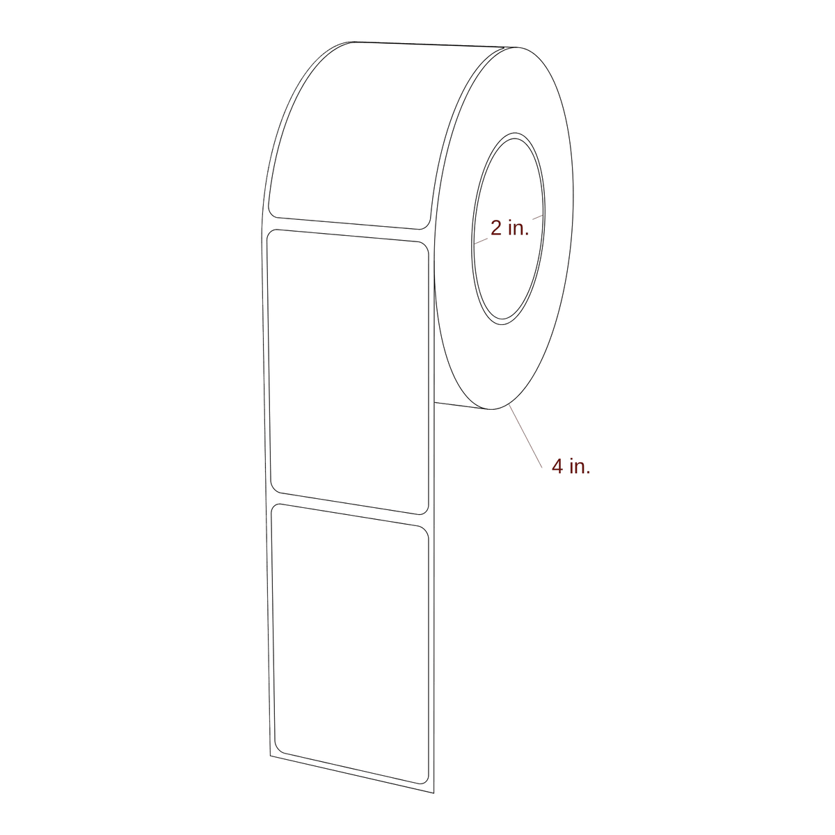 1.875" x 2.875" Rectangle Roll for Epson ColorWorks & Primera Printers; 1.875" x 2.875" Rectangle Label Diagram