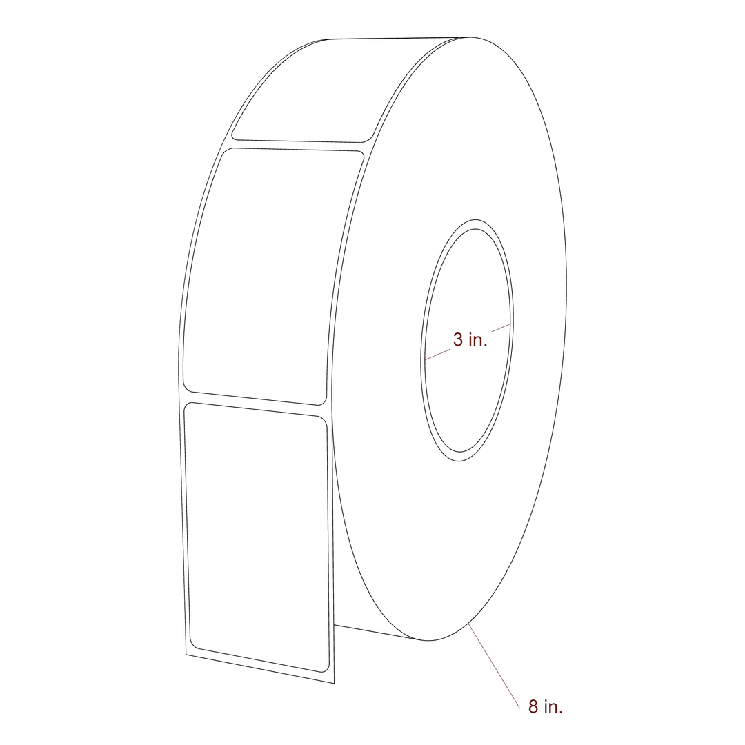 1.875" x 3" Rectangle Roll for Epson C6000 & Epson C8000 Printers; 1.875" x 3" Rectangle Label Diagram