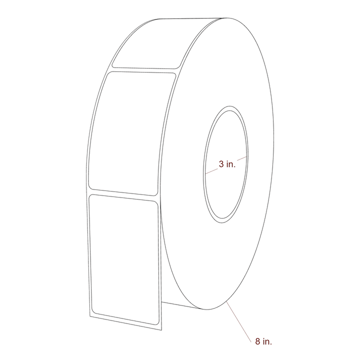 1.875" x 3" Rectangle Roll for Epson C6000 & Epson C8000 Printers; 1.875" x 3" Rectangle Label Diagram