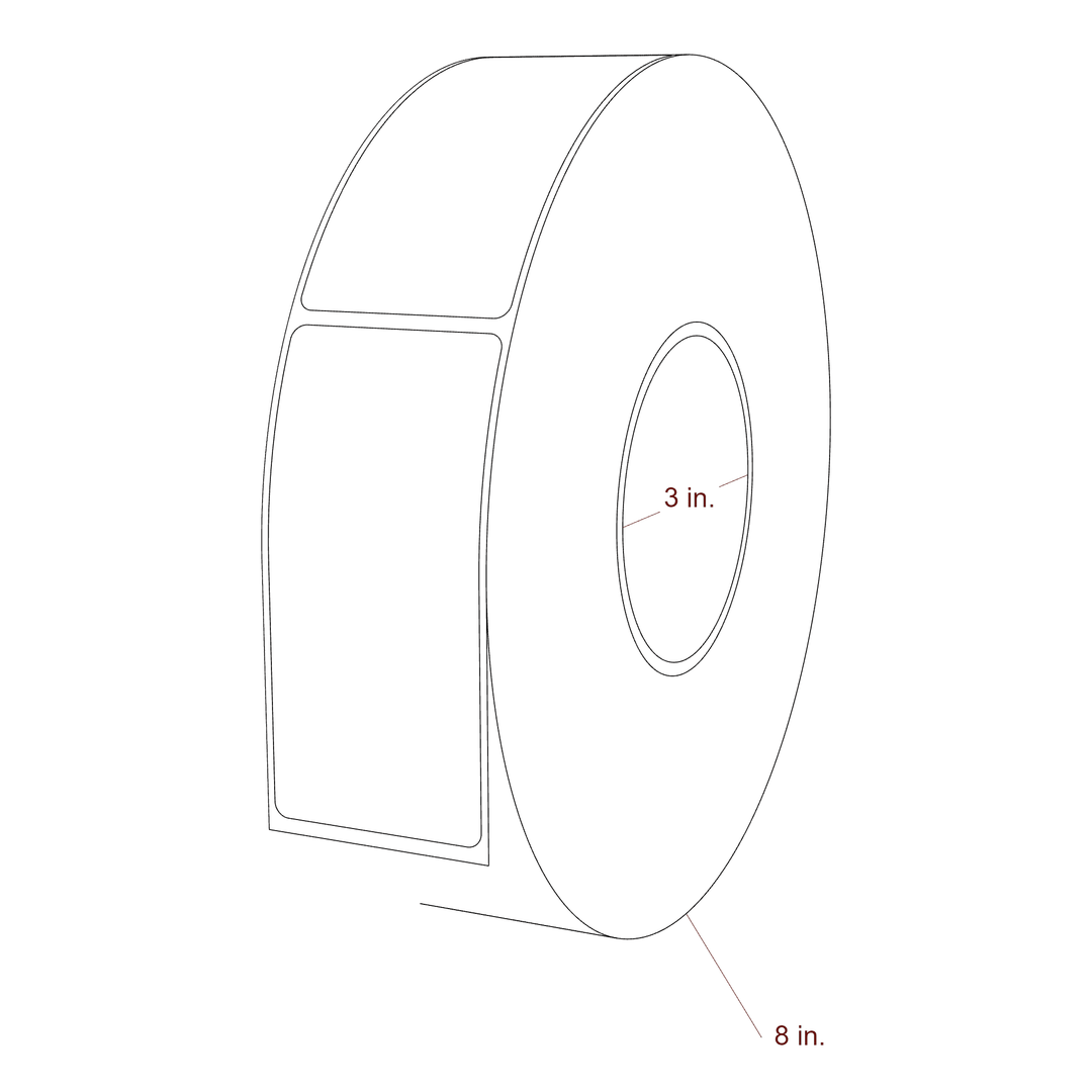 1.875" x 4" Rectangle Roll for Epson C6000 & Epson C8000 Printers; 1.875" x 4" Rectangle Label Diagram